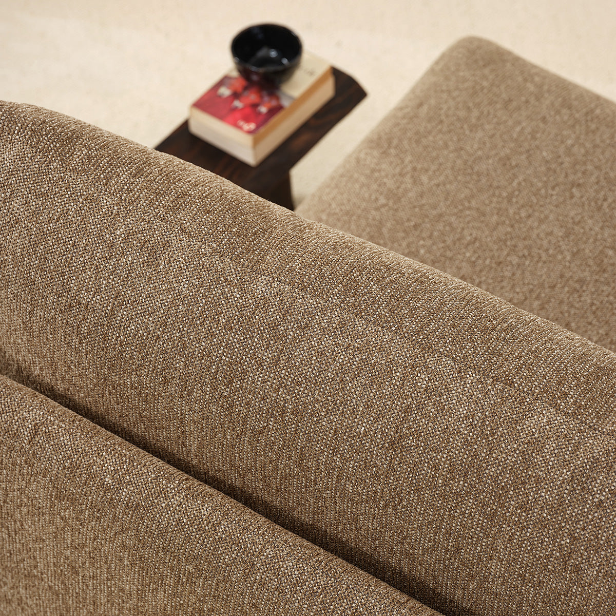 LEOPOLD - Chauffeuse modulable en tissu texturé marron clair