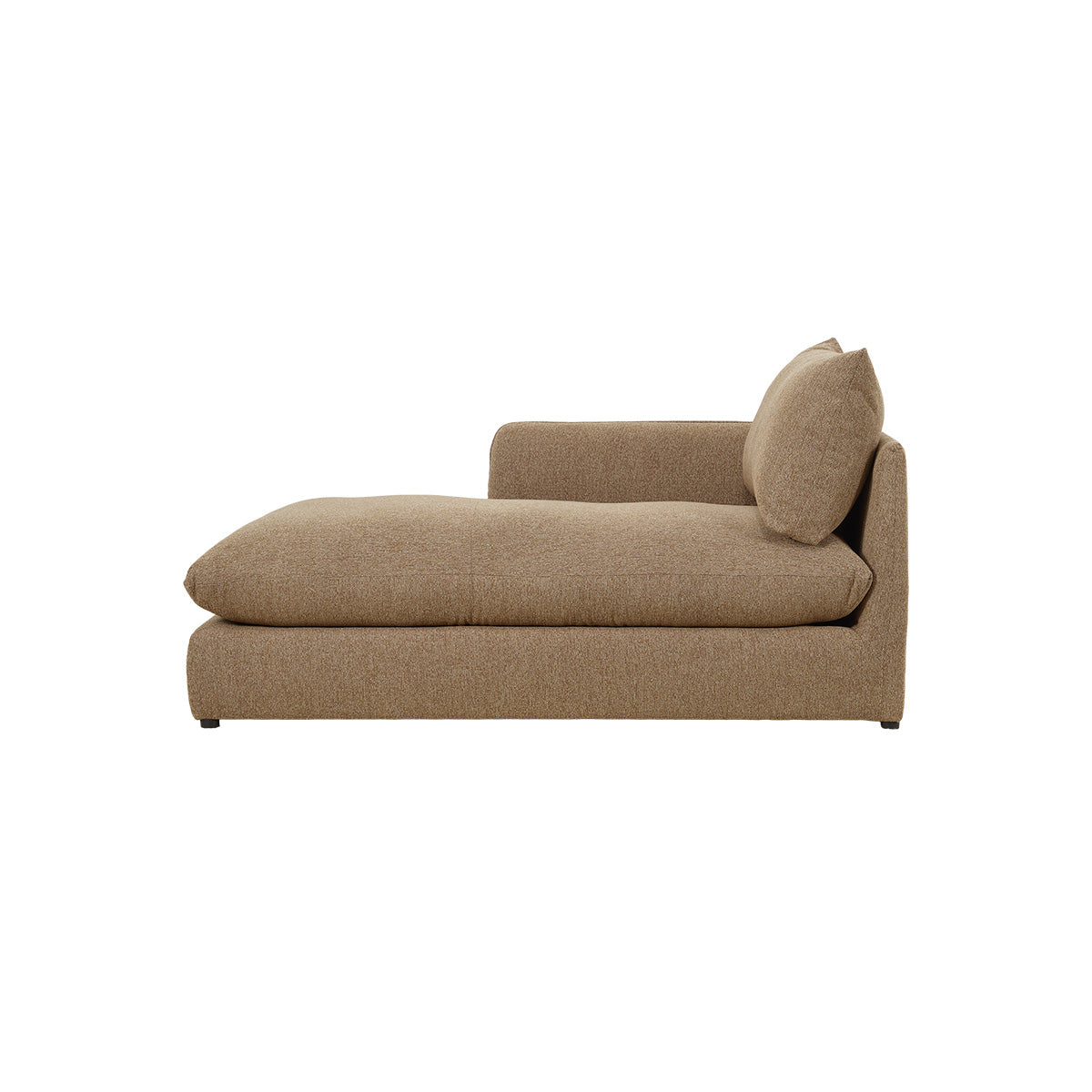 LEOPOLD - Méridienne droite modulable en tissu texturé marron clair