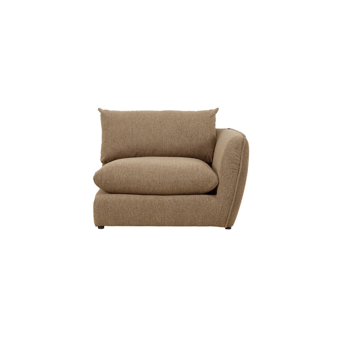 LEOPOLD - Angle droit modulable en tissu texturé marron clair