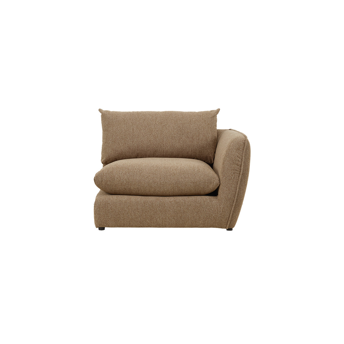 LEOPOLD - Angle droit modulable en tissu texturé marron clair