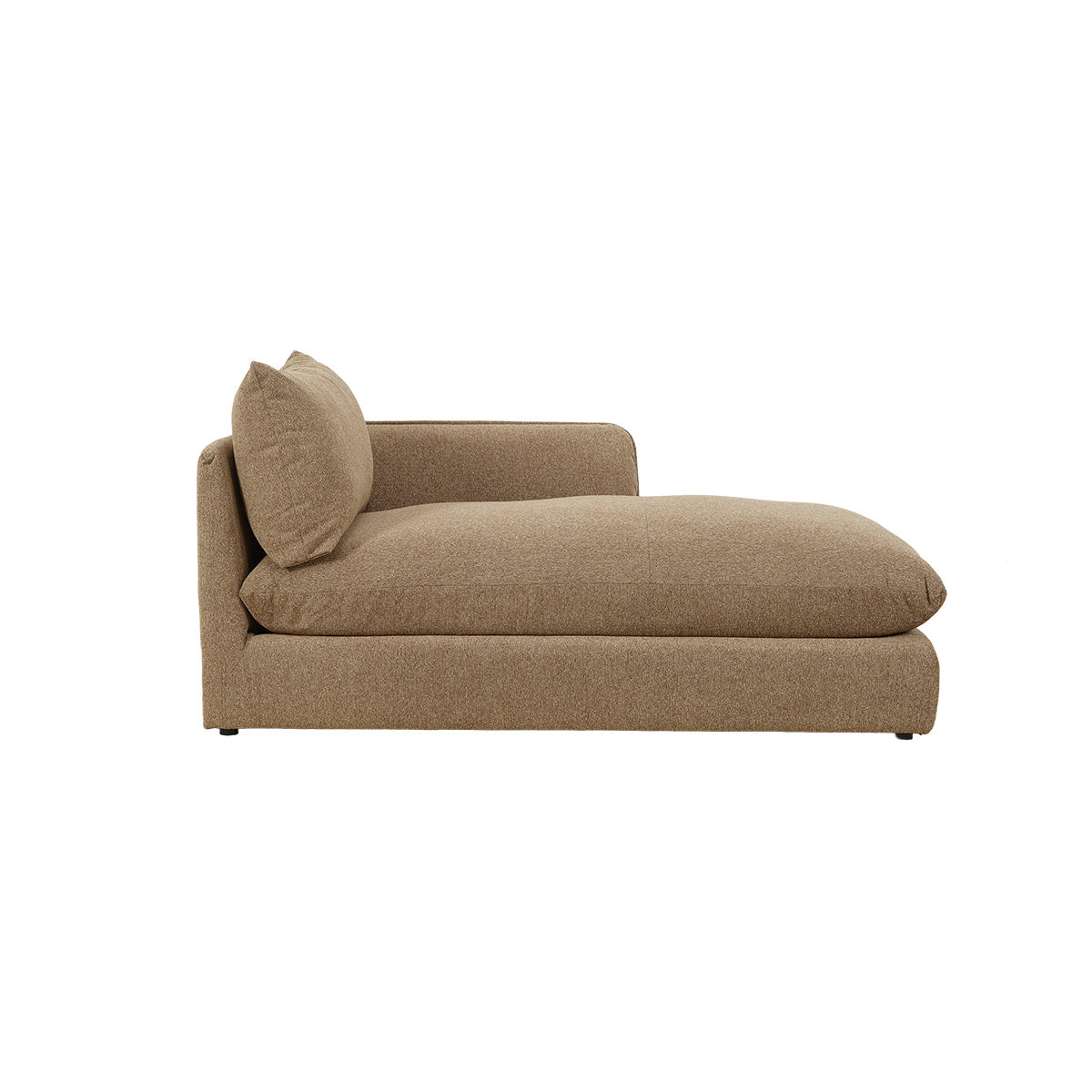 LEOPOLD - Méridienne gauche modulable en tissu texturé marron clair