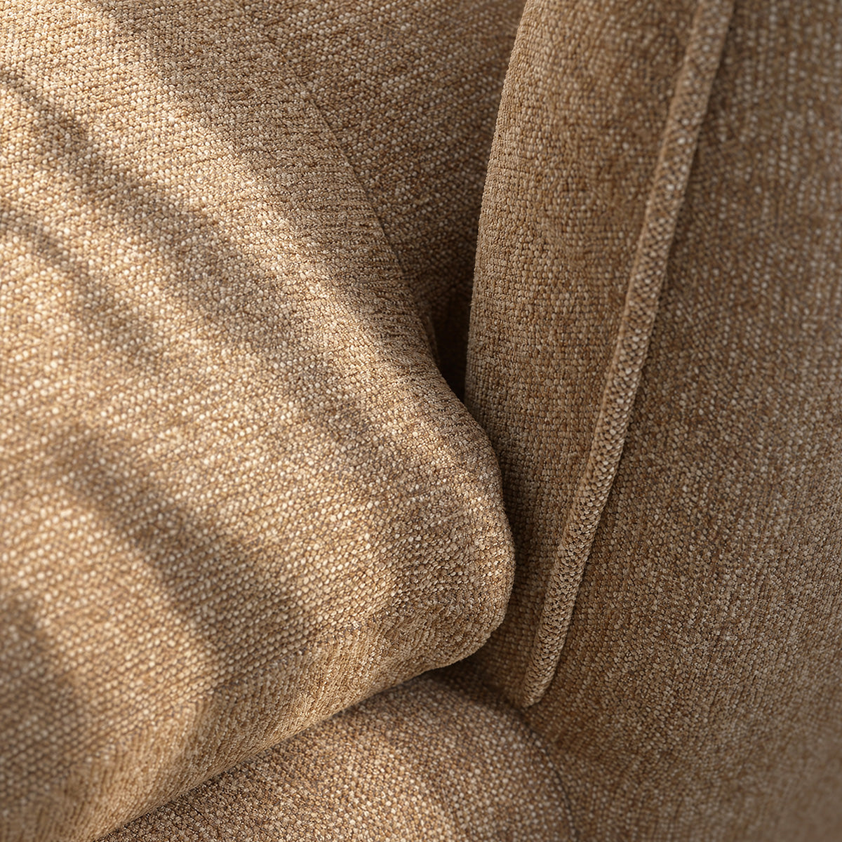 LEOPOLD - Méridienne gauche modulable en tissu texturé marron clair