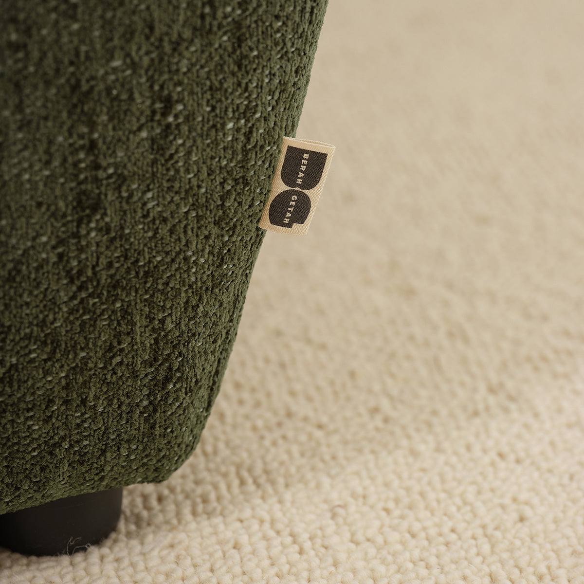 LEOPOLD - Angle gauche modulable en chenille chiné vert