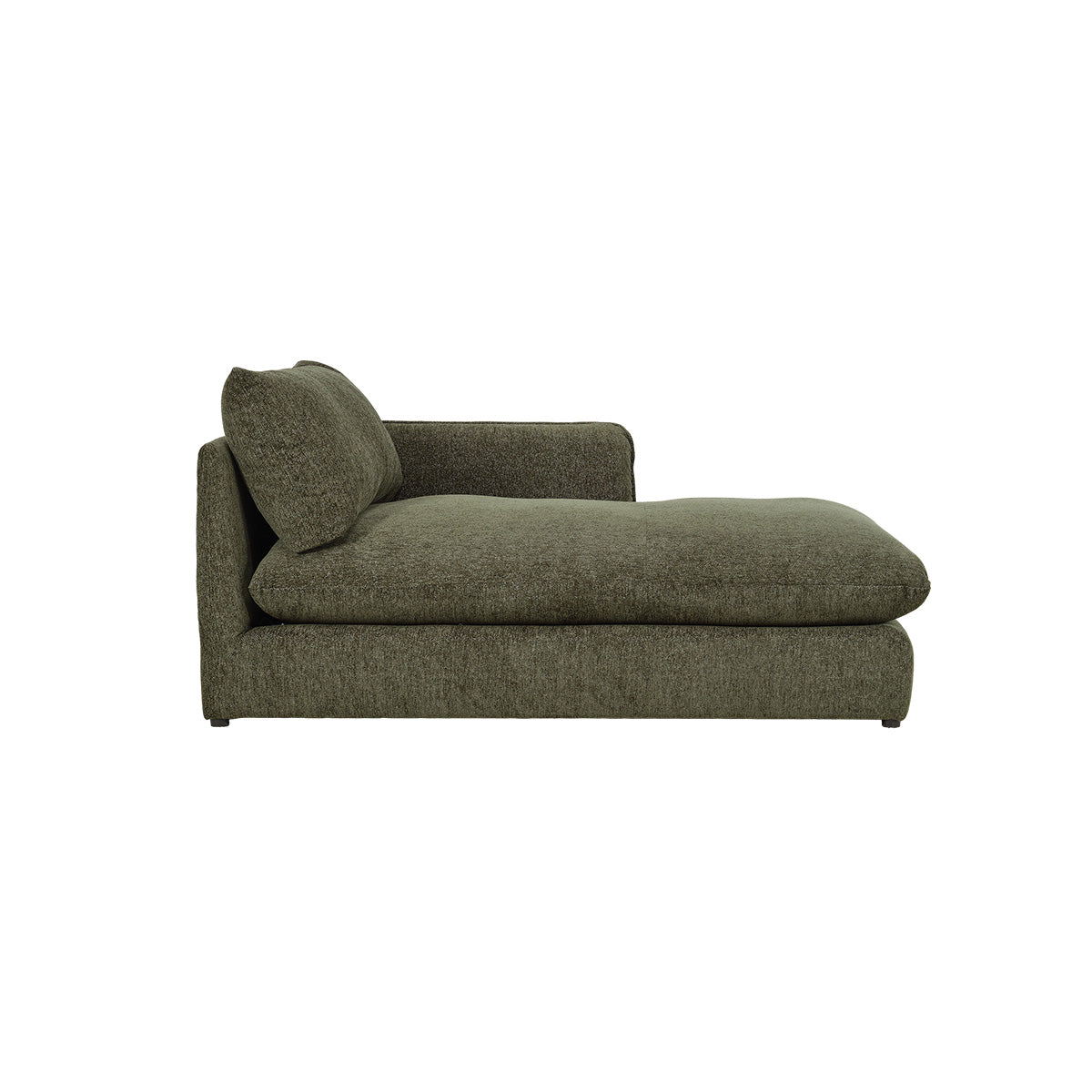 LEOPOLD - Méridienne droite modulable en chenille chiné vert