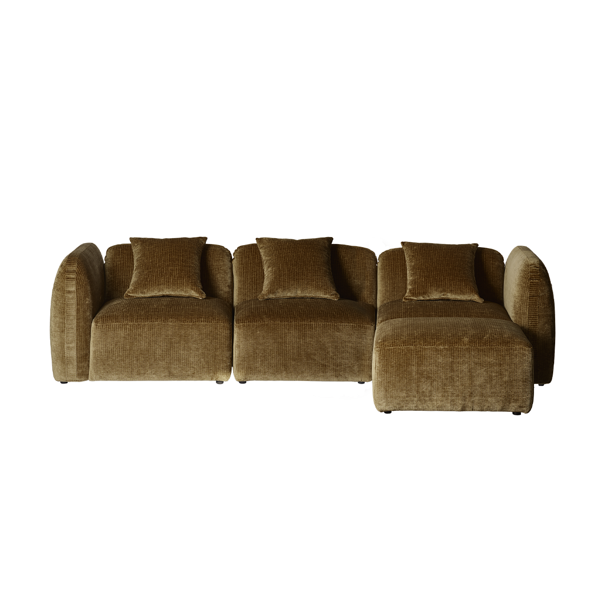 Canapé modulable 4 places en velours bronze
