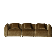 Canapé modulable 3 places en velours bronze