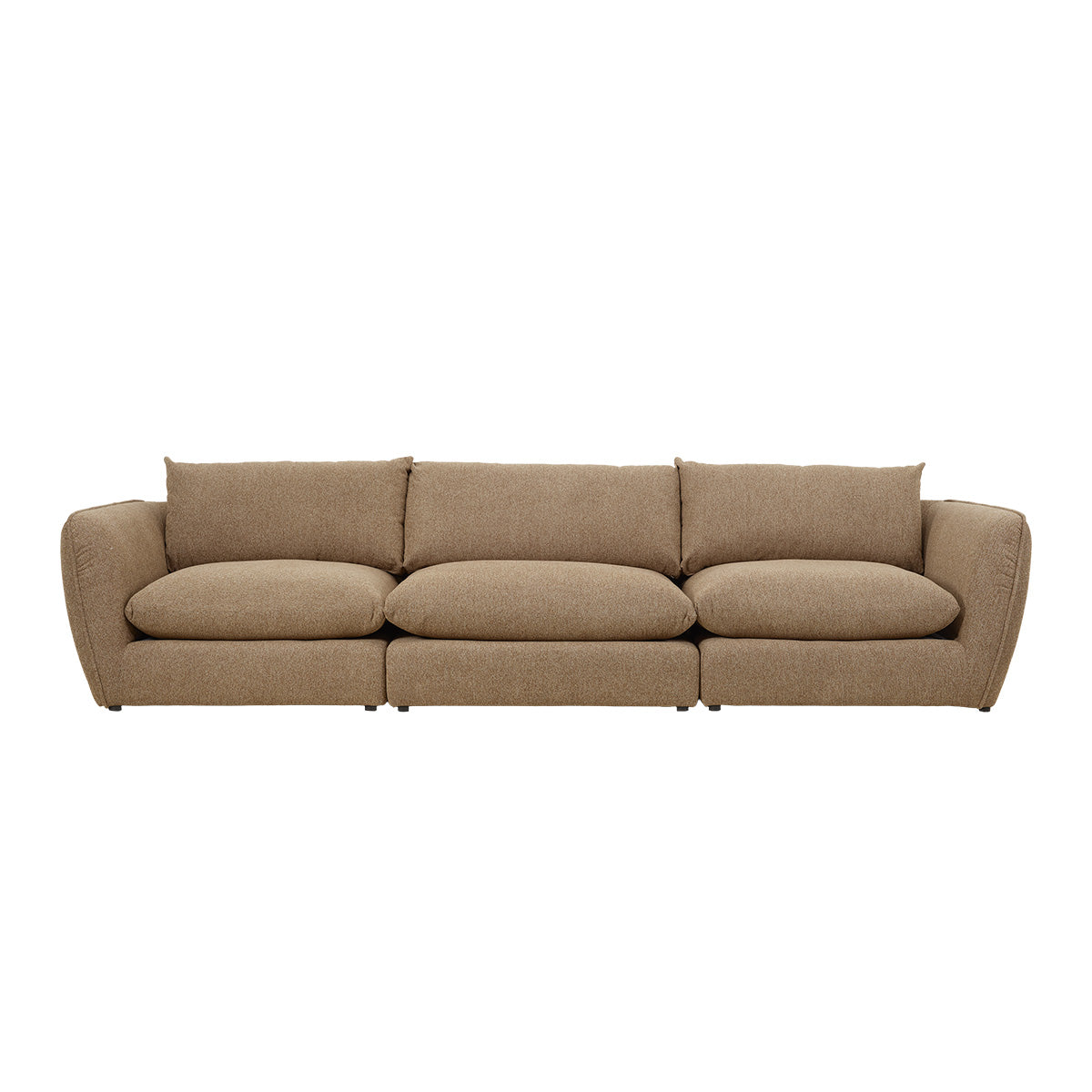LEOPOLD - Canapé modulable 3 places en tissu texturé marron clair