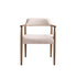 Chaise en chêne massif et tissu bouclette écrue