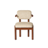 Chaise en mindi massif et tissu texturé beige chiné