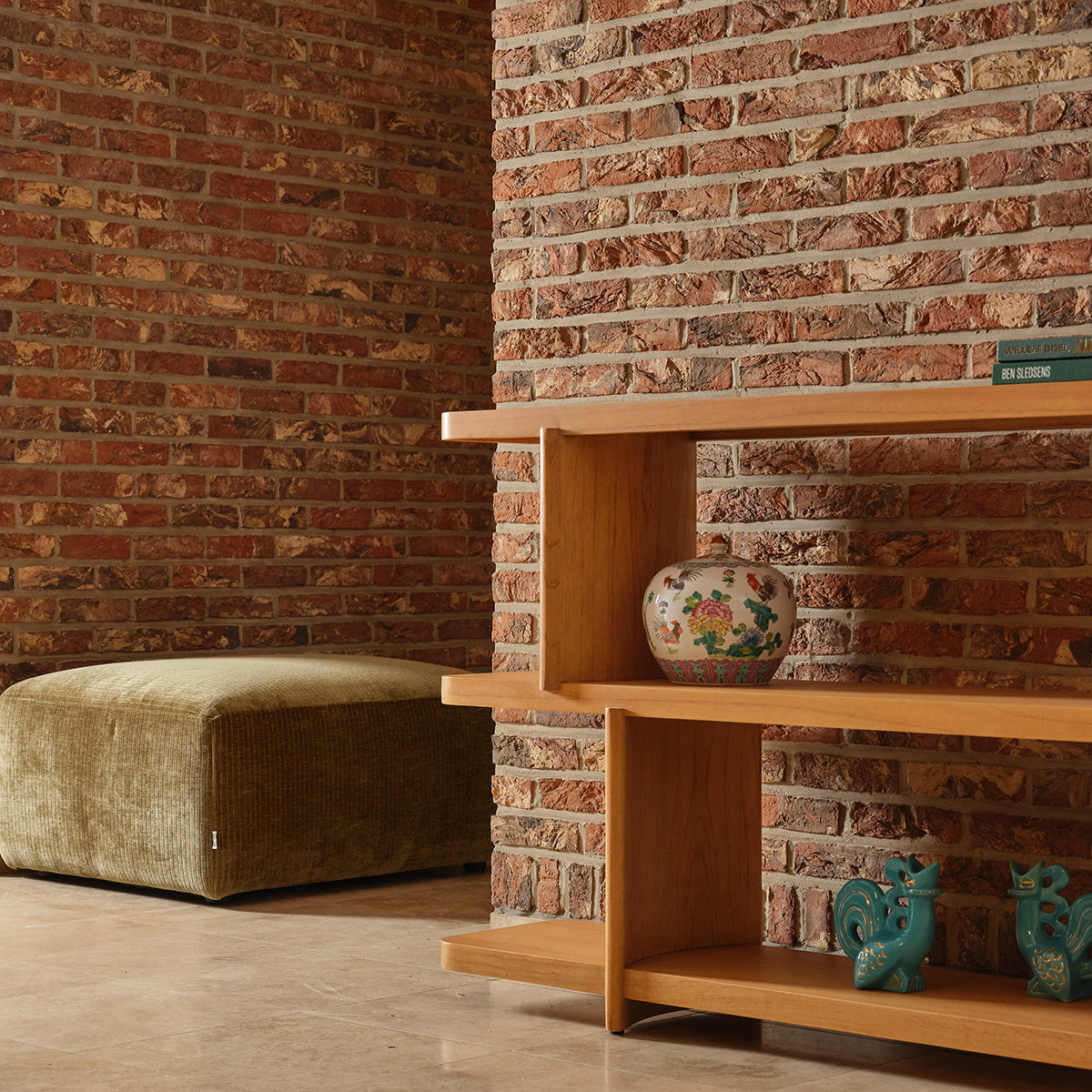 Console en mindi naturel 160 cm