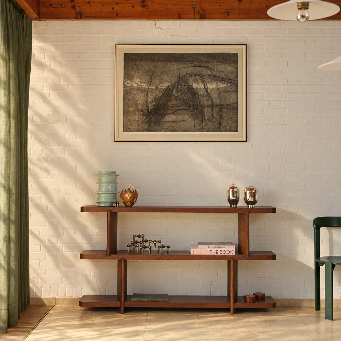 OTTO - Etagère basse en mindi marron 160 cm