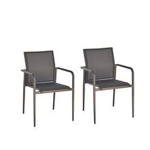 Fauteuil en aluminium et textilène gris (lot de 2)
