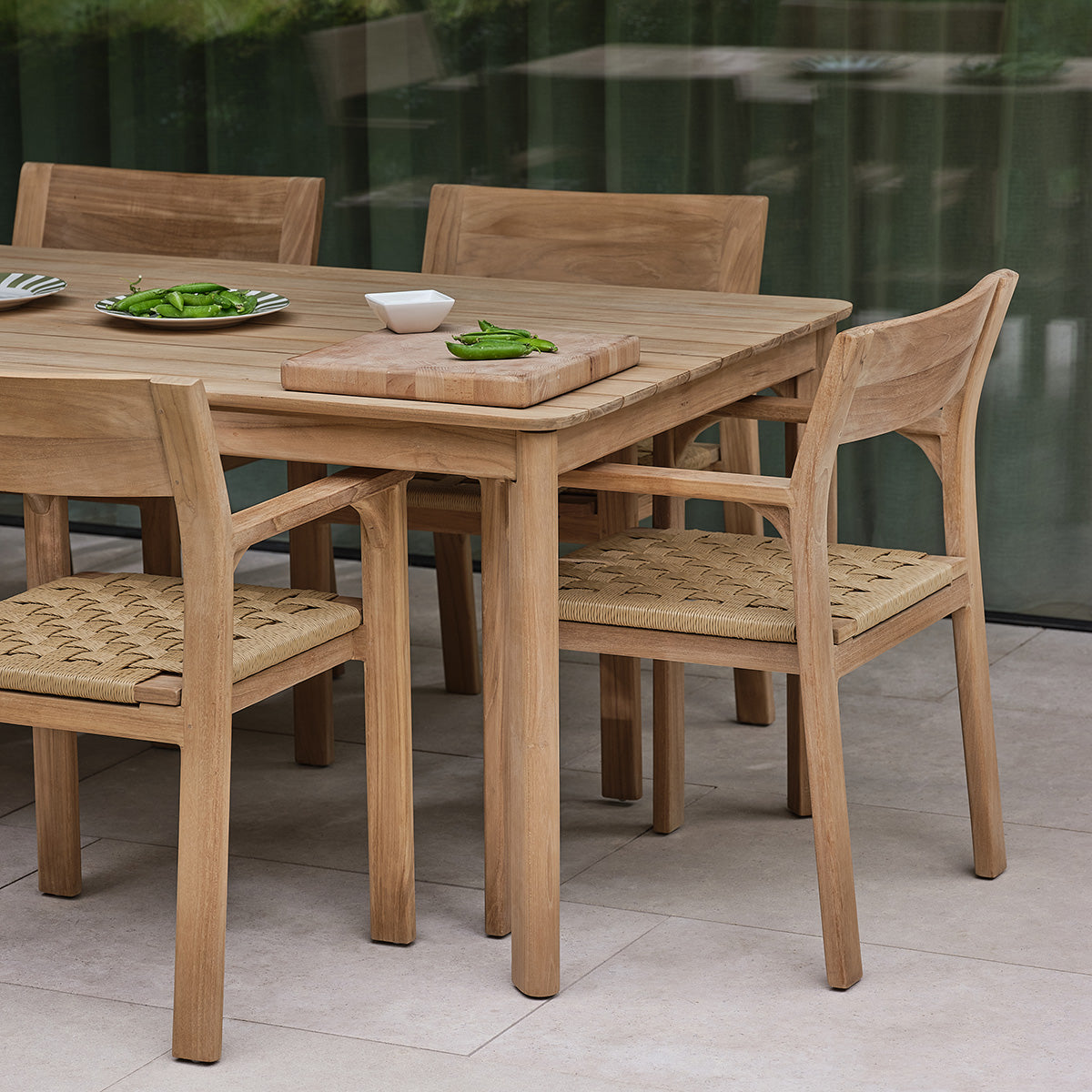 PIANA - Fauteuil de jardin en teck massif et rotin