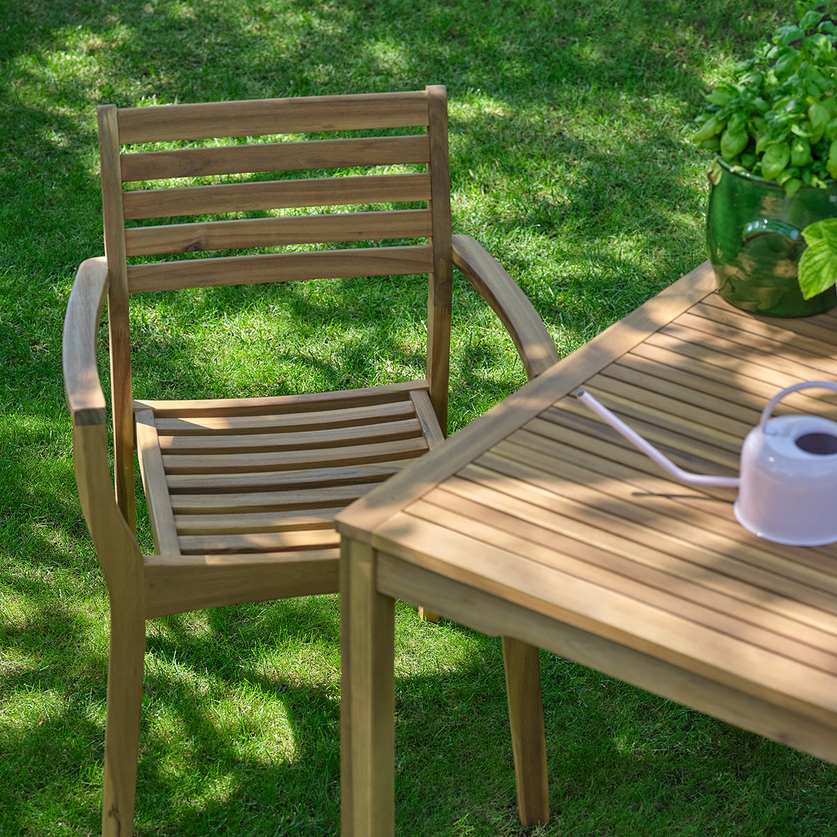 MILOS - Fauteuil de jardin en acacia massif huilé (lot de 4)