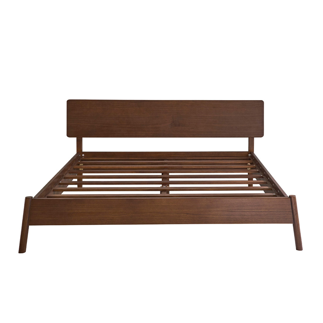 VINTAGE - Lit en bois de mindi finition noyer 180 cm avec sommier