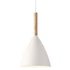 Suspension métal et bois  Ø 20 cm blanc