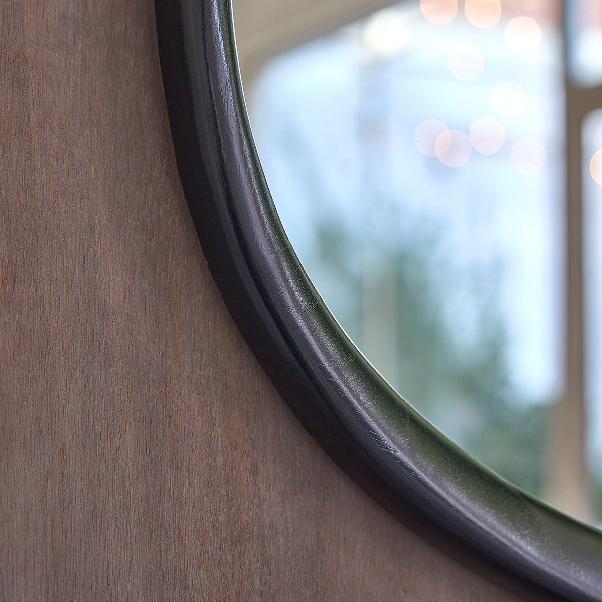 THELMA - Miroir organique en bois de mindi noir 75x60 cm