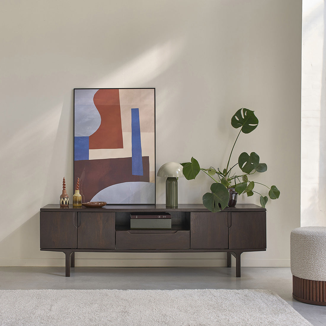 LAZARE - Meuble TV en manguier massif 180 cm