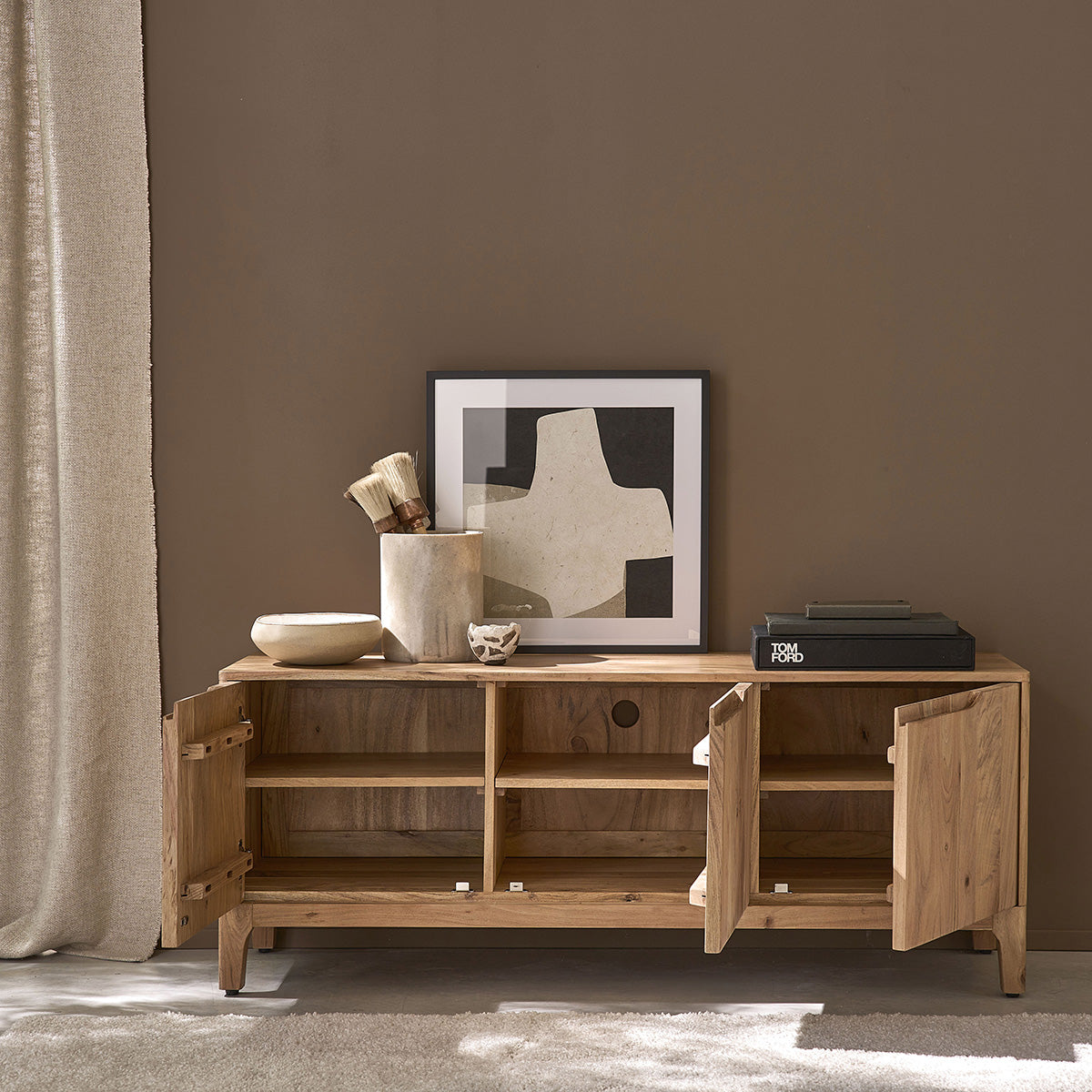 SAMSO - Meuble TV en acacia massif 139 cm