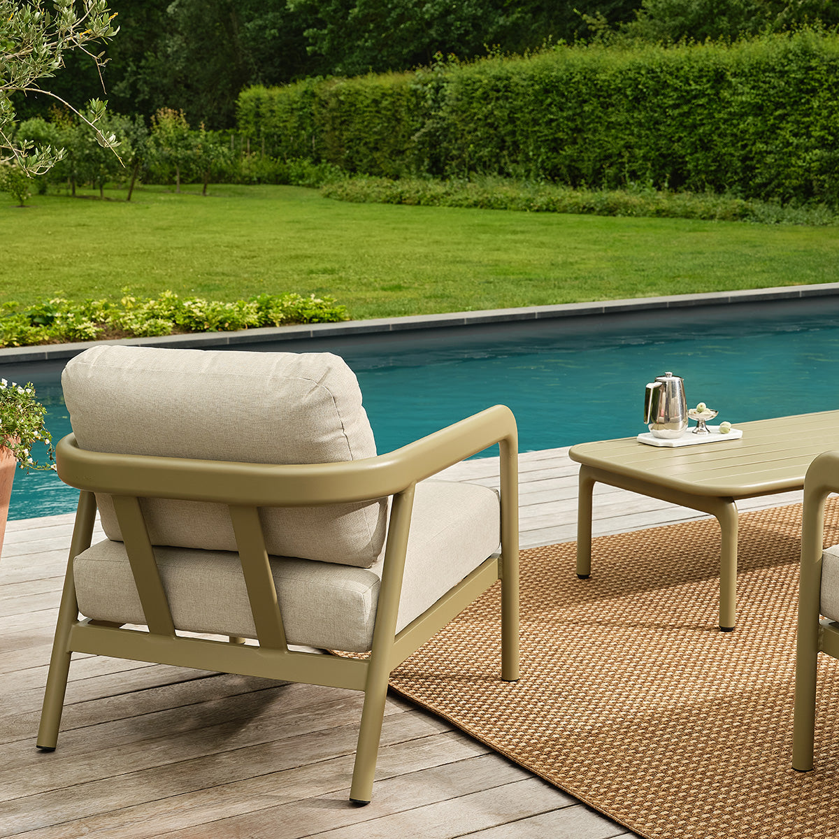 ORYO - Salon de jardin bas en aluminium