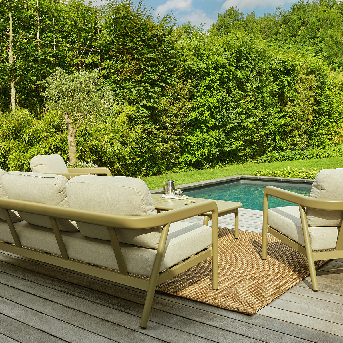 ORYO - Salon de jardin bas en aluminium