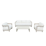 Salon de jardin bas en aluminium taupe 5 pers.