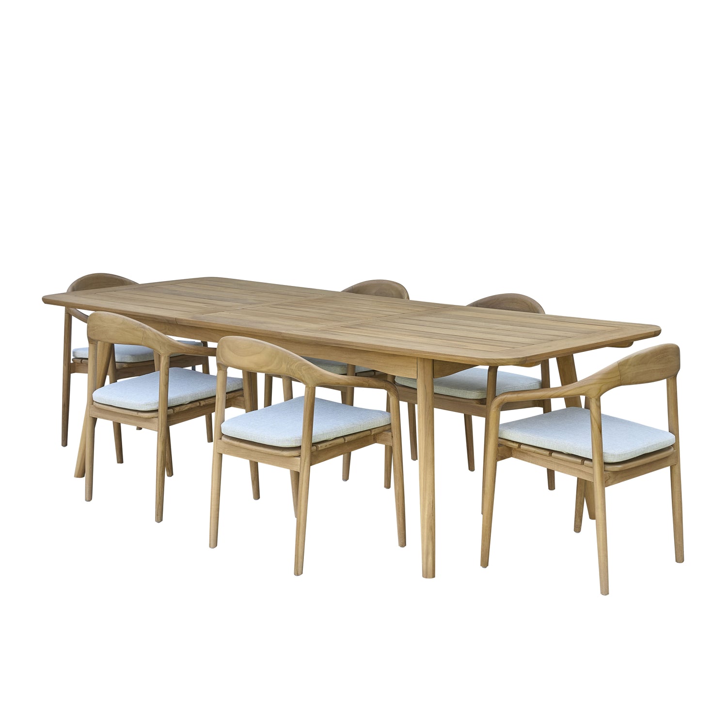 AMBRE - Salon de jardin en teck massif extensible 6/8 pers.