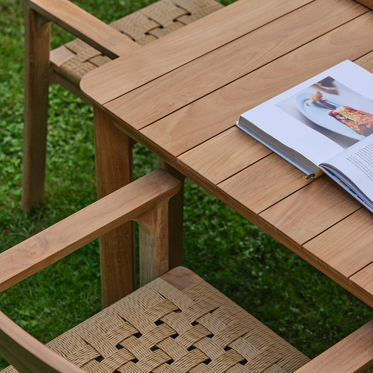 PIANA - Salon de jardin en teck massif et rotin 4 pers.