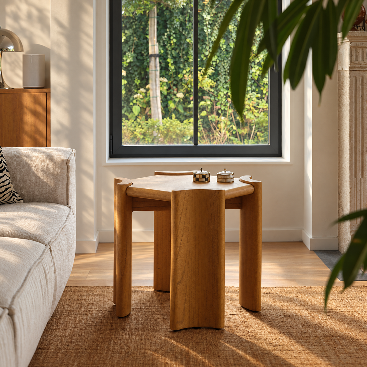 ALVAR - Table d'appoint en mindi naturel