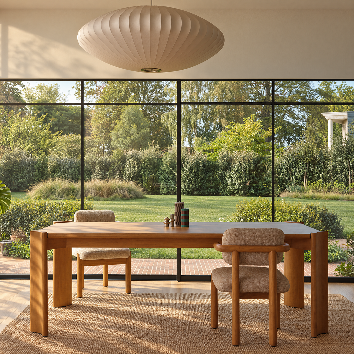 ALVAR - Table en mindi naturel 8 pers.