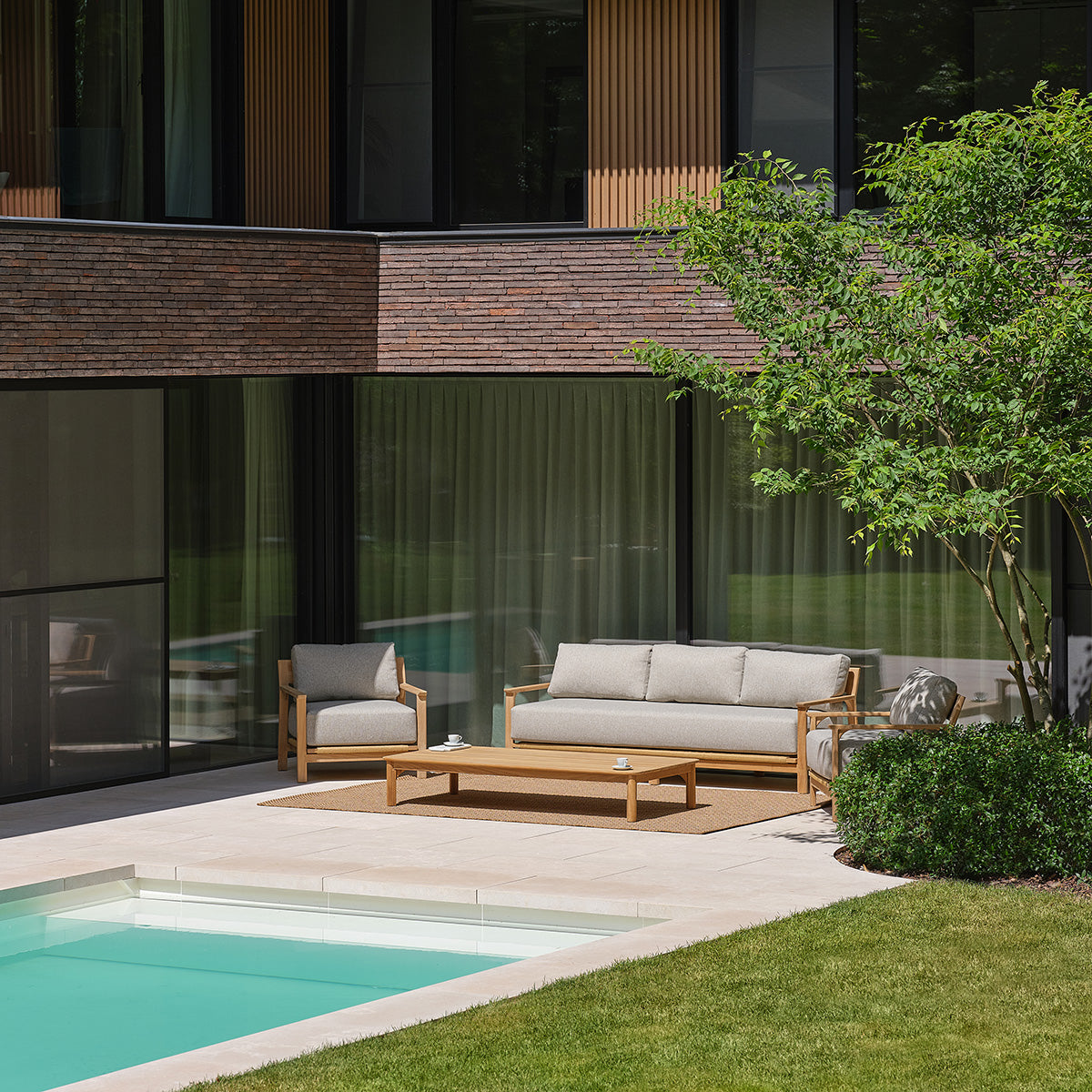 PIANA - Table basse de jardin en teck massif 170 cm