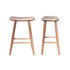 Lot de 2 tabourets de bar en teck massif assise bouclette 65 cm