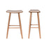 Lot de 2 tabourets de bar en teck massif assise bouclette 75 cm