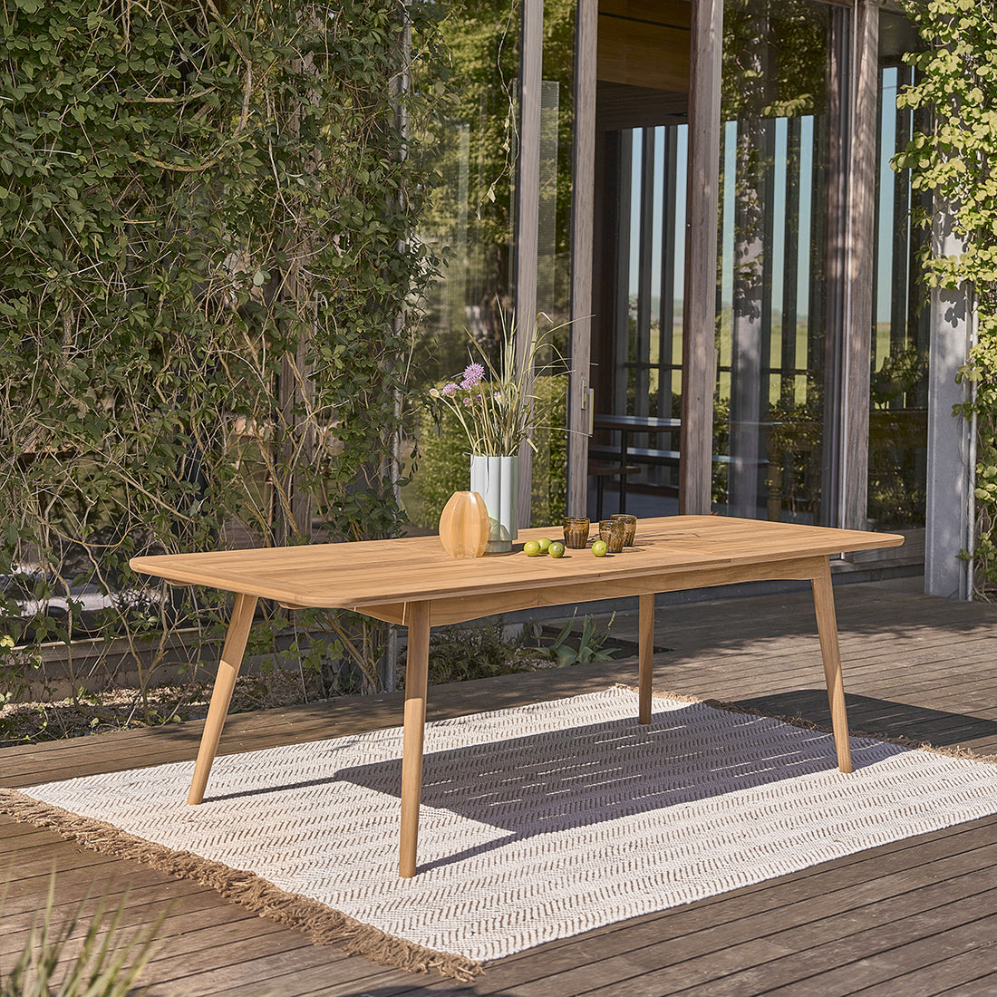 Table de jardin extensible en teck massif 6/8 pers.