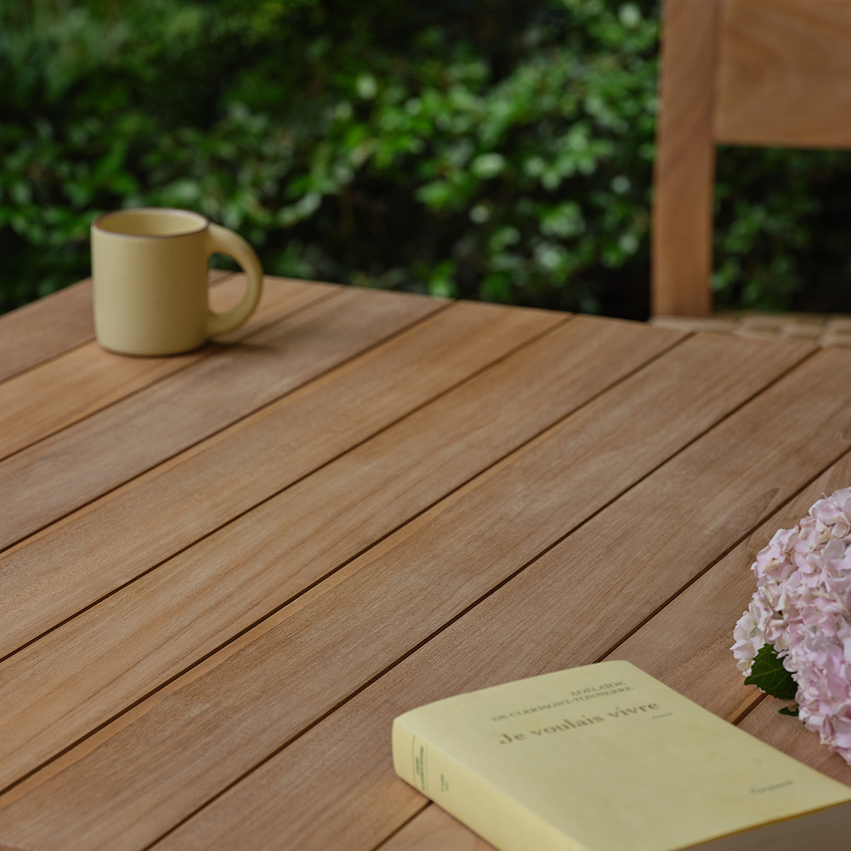 PIANA - Table haute de jardin en teck massif 4 pers.
