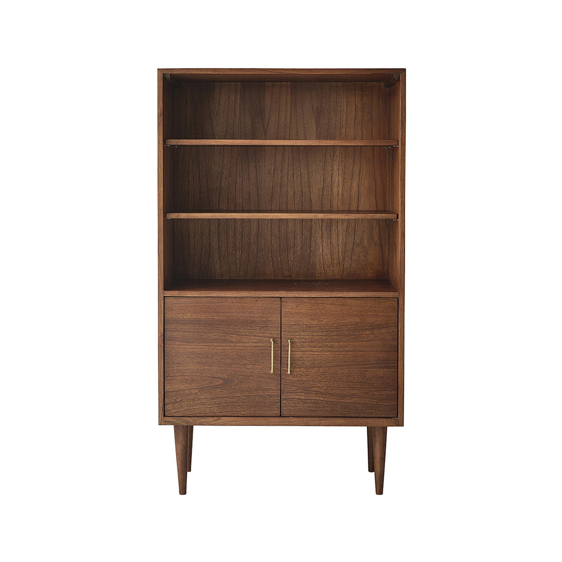 VINTAGE - Bibliothèque en mindi massif finition noyer 85 cm