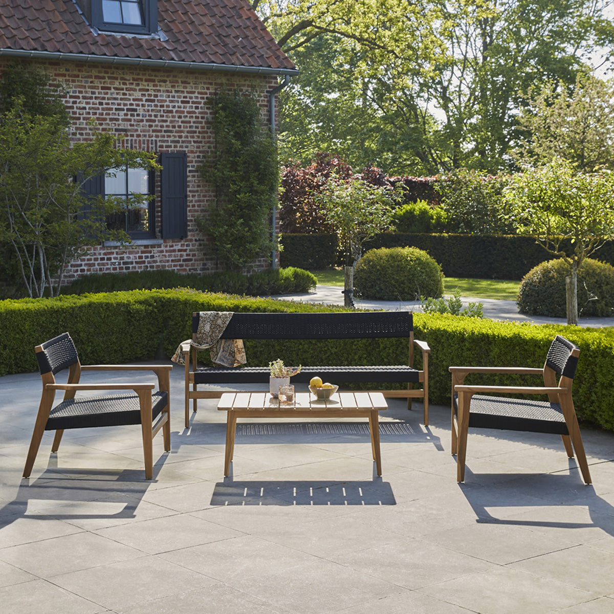 ESTHER - Fauteuil de jardin en teck massif et cordage