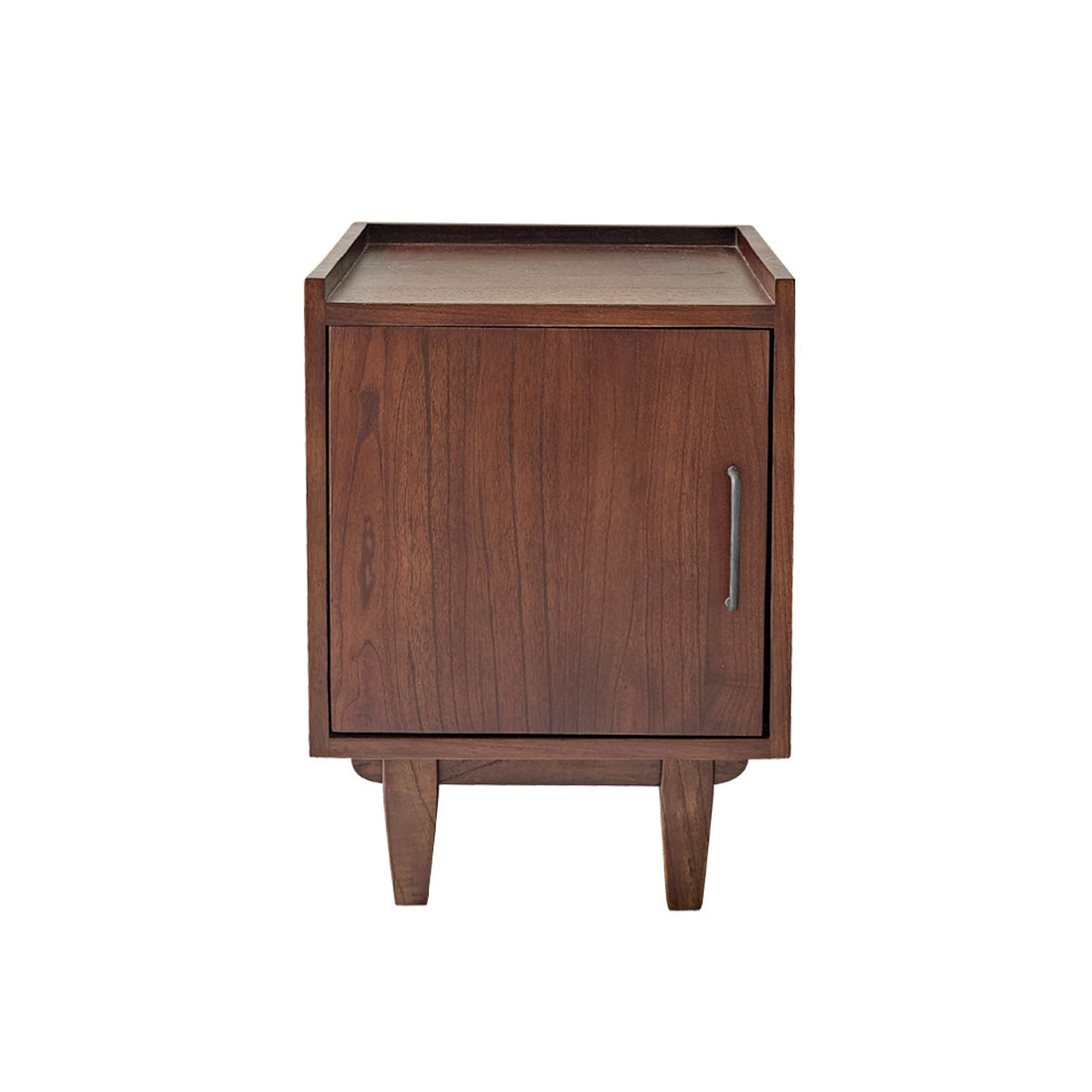 VINTAGE - Table de chevet en mindi massif finition noyer 40 cm