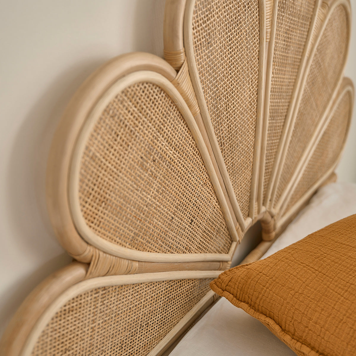 ROMY - Tête de lit en rotin et cannage 90 cm