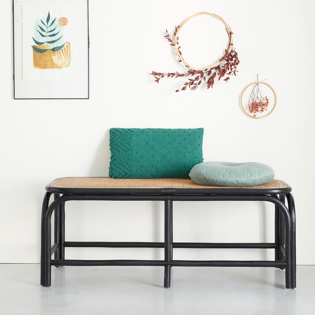 AVA - Banc en rotin et cannage 120 cm