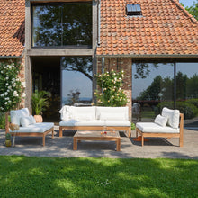 Salon de jardin en teck massif blanc