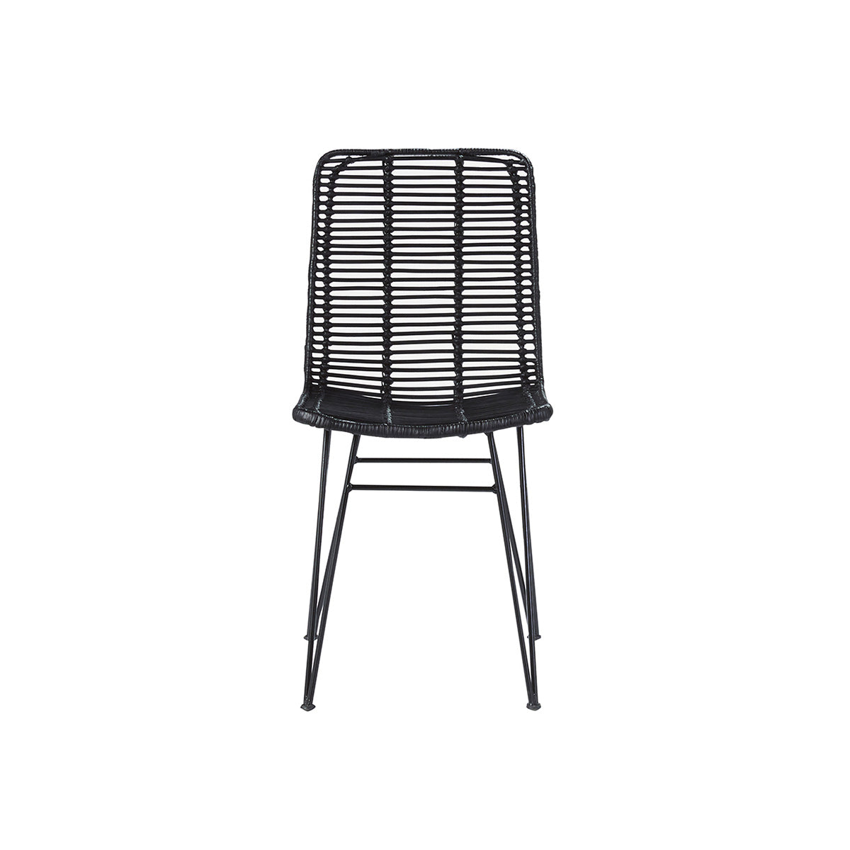 BOHEMA - Chaise en rotin et métal noire