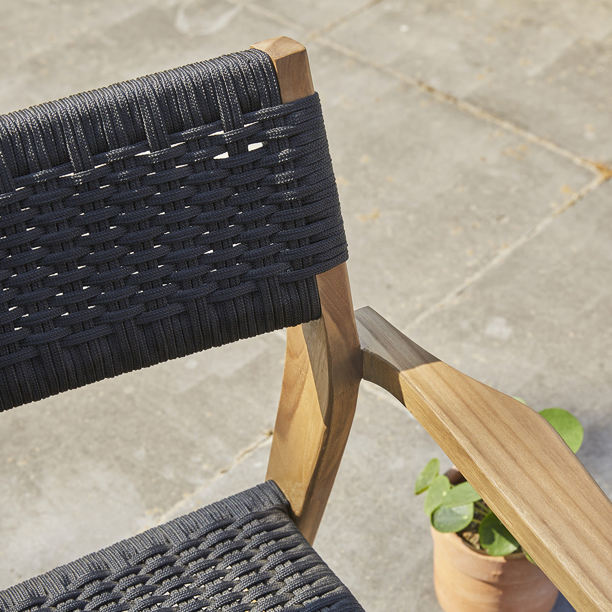 ESTHER - Fauteuil de jardin en teck massif et cordage