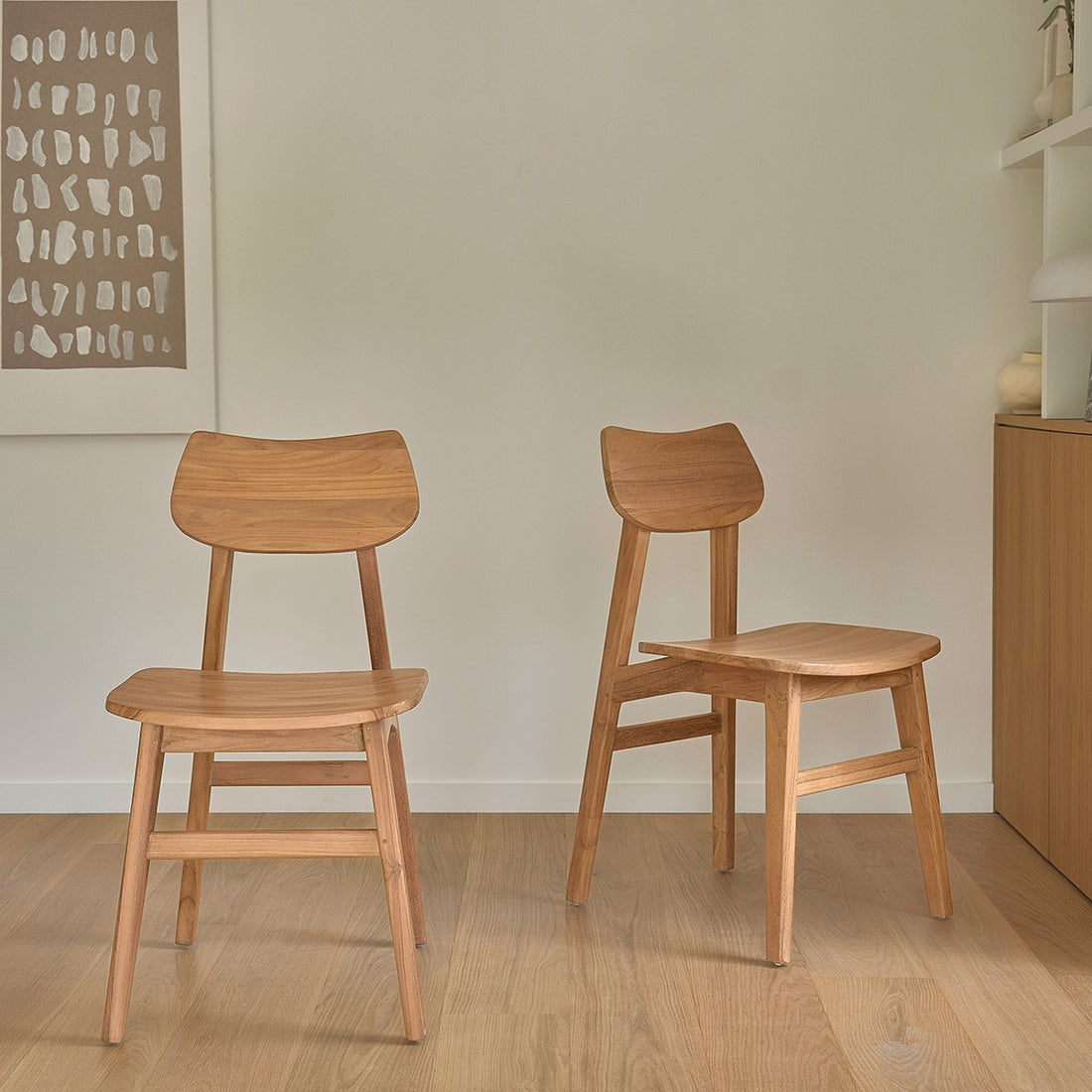 ADELE - Lot de 2 chaises en teck massif