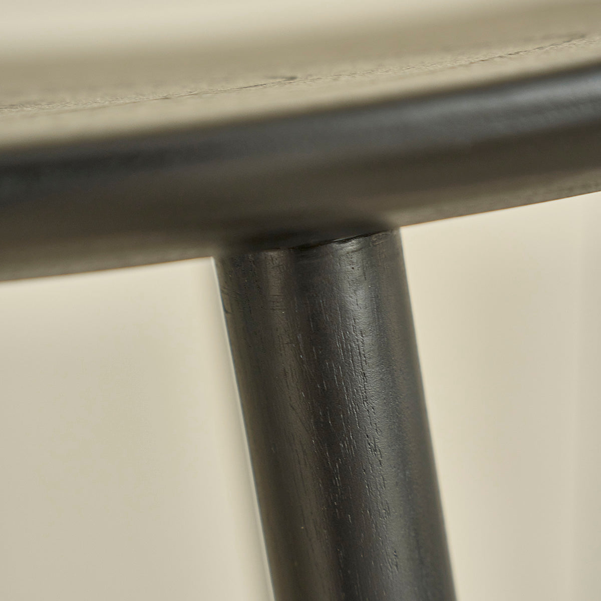 AMBRE - Tabouret en teck massif noir 75 cm