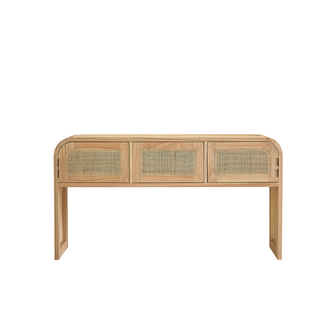 MAËL - Console en mindi massif et cannage 140 cm