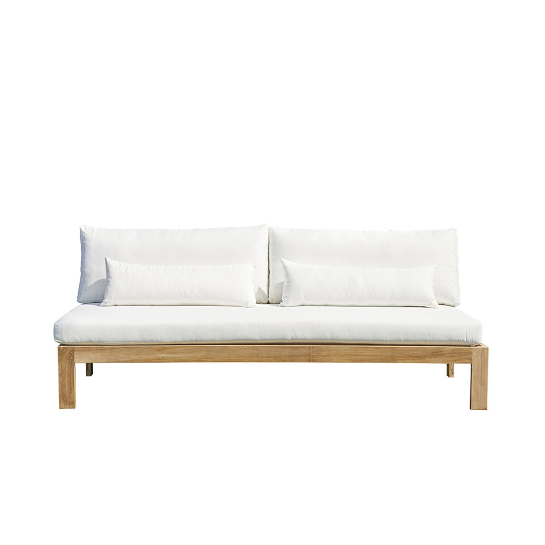 PALMA - Canapé de jardin en teck massif blanc 3 places