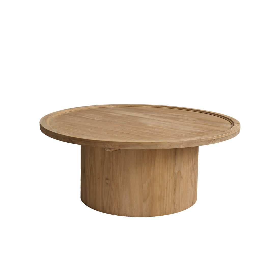 ALDO - Table basse ronde en teck massif Ø 100 cm