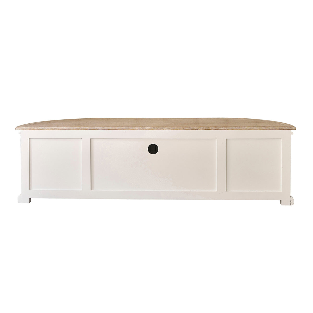 LONDRES - Meuble TV en bois d'acajou et teck blanc 160 cm