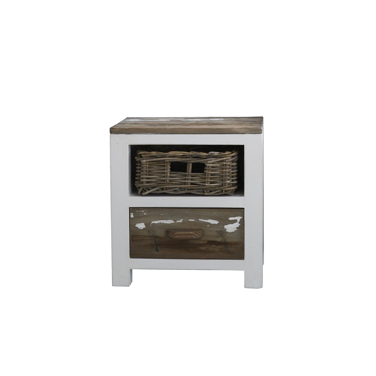 HONFLEUR - Table de chevet en bois recyclé massif 45 cm